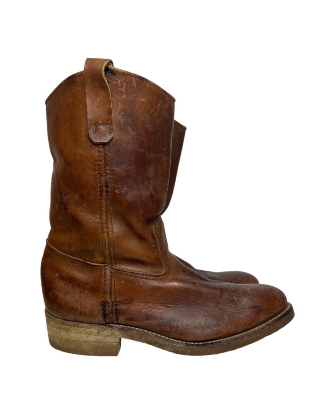 Vintage 391 RED WING SHOES 7.5 EE Steel Toe Work Boots Wide Width Vertical Tag